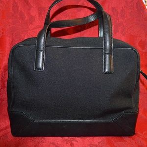 Cole Haan Black Cloth and Leather Satchel